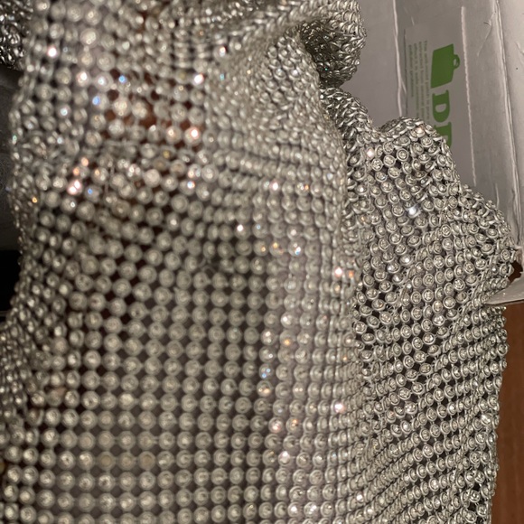 Crystal Rhinestone Embellished Slouch Boots New with Defeats - Picture 4 of 14